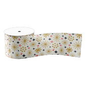Gouden Retro Sterren en Rode Bessen Grosgrain Lint (Spoel)
