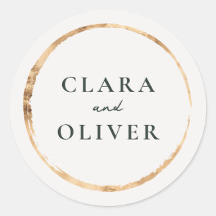 Gouden Ring Zonsondergang Oregon Kust Trouw Envelo Ronde Sticker