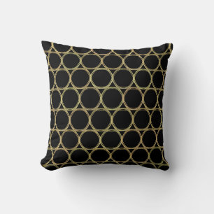 Gouden ringen op zwart modern chic kussen