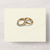 Gouden ringen trouwuitnodiging en RSVP All In One Uitnodiging (Achterkant)