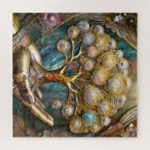 Gouden Robot Hand met Gouden Boom des Levens Legpuzzel (Horizontaal)