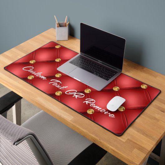 Gouden rode diamant getufte aangepaste tekstnaam bureaumat (Kantoor 2)