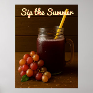 Gouden Rode Druivensap – "Sip de zomer Poster