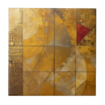 Gouden, rode en blauwe geometrische hemel