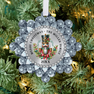 Gouden Rode Kerst Notenkraker, Glam Lijst Ornament Kaart