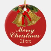 Gouden Rode Kerstballen 2017 Ornament (Achterkant)