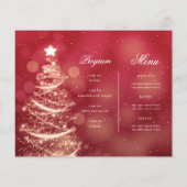 Gouden rode sprankelende Xmas Tree Nodig het menu (Achterkant)