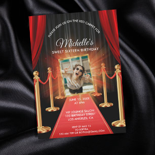 Gouden rode tapijt lief zestien film verjaardagsfe kaart