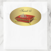 Gouden Rode Tiara Party Favoriet Label Envelope Se (Tas)