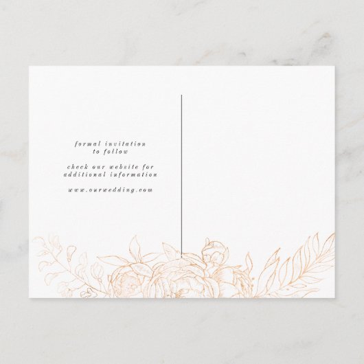 gouden romantische griep redt datum na briefkaart (Achterkant)