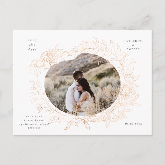 gouden romantische griep redt datum na briefkaart (Voorkant)