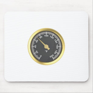 Gouden ronde thermometer muismat
