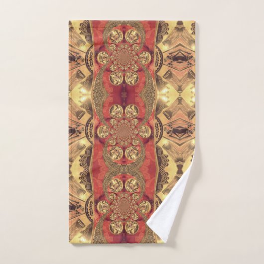 Gouden Rood Afrikaans Print Art Design Bad Handdoek (Handdoek)