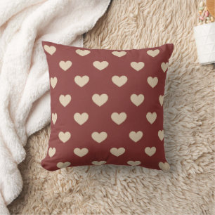 Gouden Rood Crème Glitter Harten Kussen