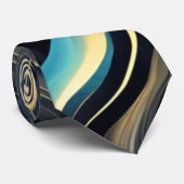 Gouden rook wervelt op zwart stropdas (Opgerold)