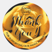Gouden Roos Bloem Gouden Bedankt Labels Logo (Voorkant)