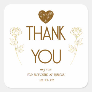 Gouden Roos Elegantie Bedankt Sticker voor Zakelij