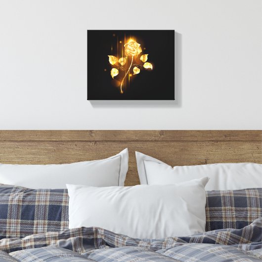 Gouden roos ( goud roos ) canvas afdruk (Insitu (Slaapkamer))