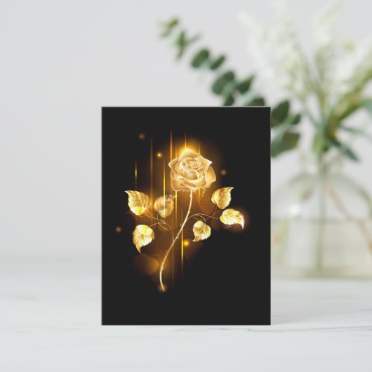 Gouden roos ( goud roos ) kaart (Staand voorkant)