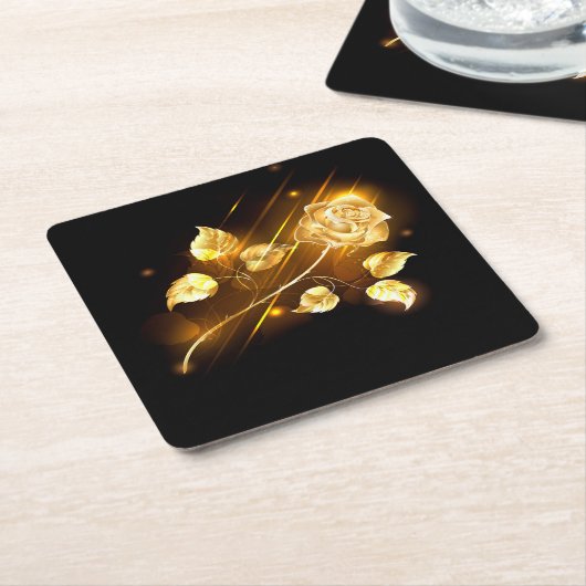 Gouden roos ( goud roos ) kartonnen onderzetters (Schuin)