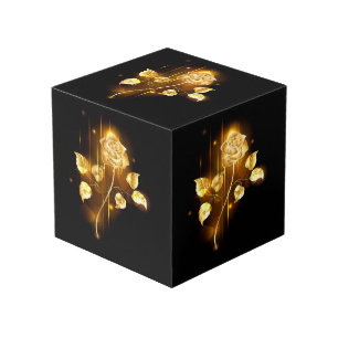 Gouden roos ( goud roos ) kubus