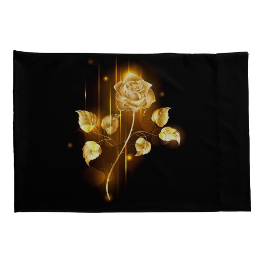 Gouden roos ( goud roos ) kussensloop (Achterkant-Rechts)