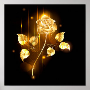 Gouden roos ( goud roos ) poster