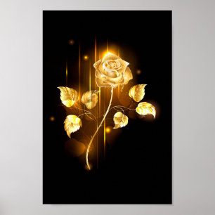 Gouden roos ( goud roos ) poster