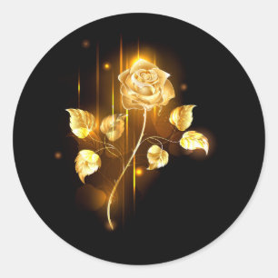 Gouden roos ( goud roos ) ronde sticker