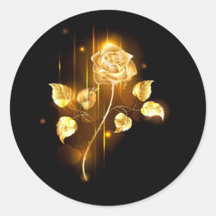 Gouden roos ( goud roos ) ronde sticker