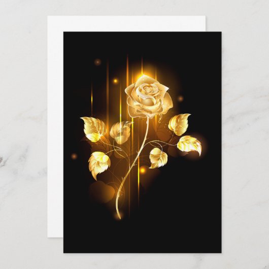 Gouden roos ( goud roos ) save the date (Voorkant / Achterkant)