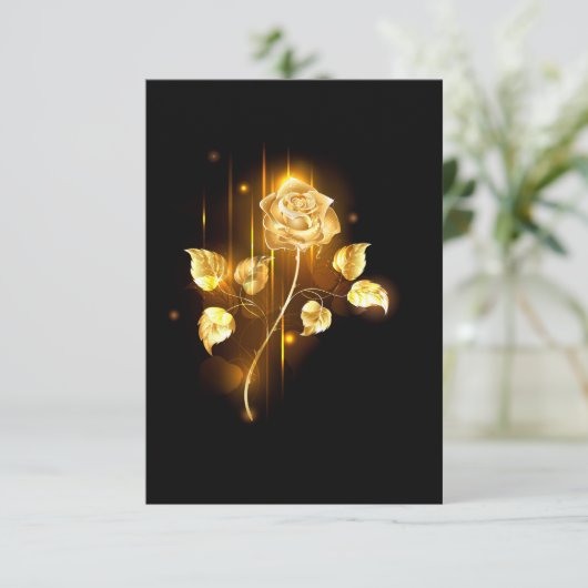 Gouden roos ( goud roos ) save the date (Staand voorkant)