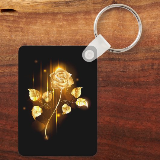 Gouden roos ( goud roos ) sleutelhanger (Achterkant)