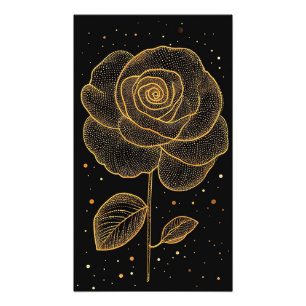 Gouden Roos Lijn Kunst Glans Muurprint Foto Afdruk