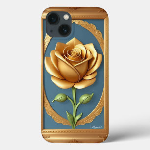 Gouden Roos Met Elegante Sierdetails iPhone 13 Hoesje