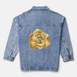 Gouden roos met logo denim jacket