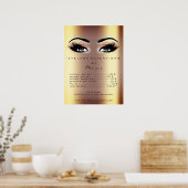 Gouden Roos perzik make-up artiest Eyes Lashes Pri Poster (Keuken)