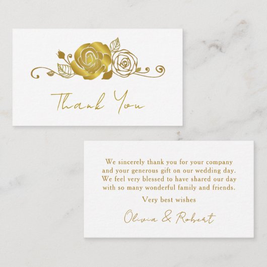 Gouden Roos wervelingen verlaat bruiloft Dank u Plaatskaartje (Voorkant / Achterkant)