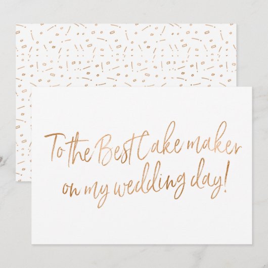 Gouden Rooskaart voor Trouwtaartenbakker Kaart (Voorkant / Achterkant)
