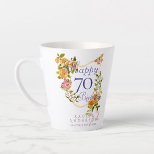Gouden Rooslint 70ste Verjaardag Latte Mok