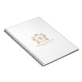 Gouden Royal Crest Crown Scrolls Monogram Notitieboek (Rechterzijde)