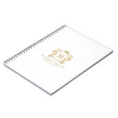 Gouden Royal Crest Crown Scrolls Monogram Notitieboek (Linkerzijde)
