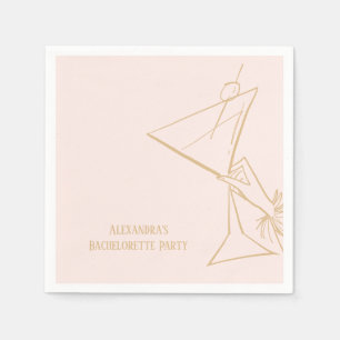 Gouden Roze Bachelorette Party Servet