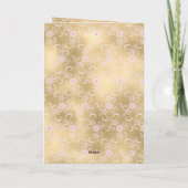 Gouden Roze Bloemend Kant Kaart (Achterkant)