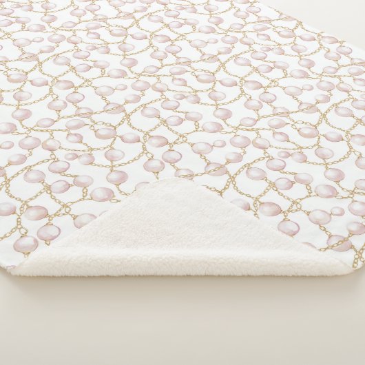 Gouden Roze Glam Parels Kerstmis Sherpa Deken (3/4)