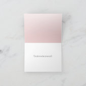 Gouden Roze Glitter Glans Persoonlijke Dank je wel Bedankkaart (Binnen)