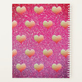 Gouden Roze Harten Patronen Glitter Monogrammen Sc Planner (Achterkant)