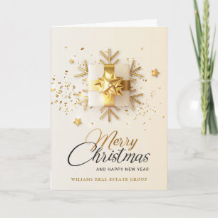 Gouden Roze Kerst Ornament Zakelijke Groet  Feestdagen Kaart