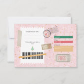 Gouden Roze Kerst Patroon Ticket Cadeaubon (Voorkant)