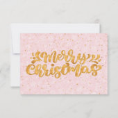 Gouden Roze Kerst Patroon Ticket Cadeaubon (Achterkant)